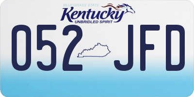 KY license plate 052JFD