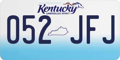 KY license plate 052JFJ