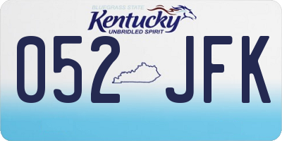 KY license plate 052JFK
