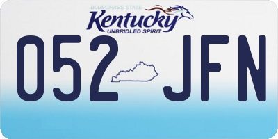 KY license plate 052JFN