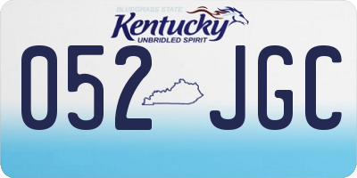 KY license plate 052JGC