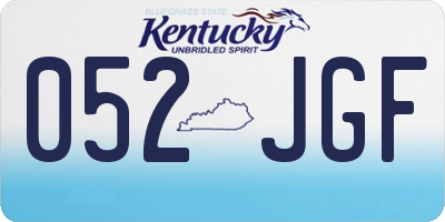 KY license plate 052JGF