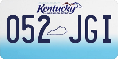 KY license plate 052JGI