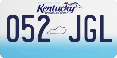KY license plate 052JGL