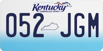 KY license plate 052JGM