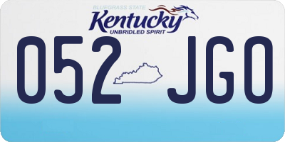 KY license plate 052JGO