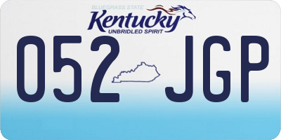 KY license plate 052JGP