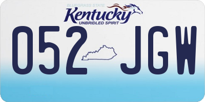 KY license plate 052JGW