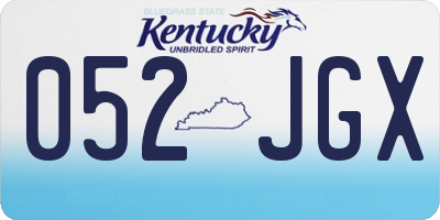 KY license plate 052JGX