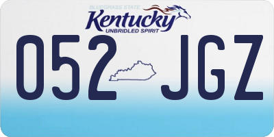 KY license plate 052JGZ