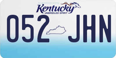 KY license plate 052JHN
