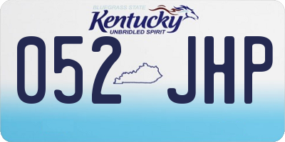KY license plate 052JHP