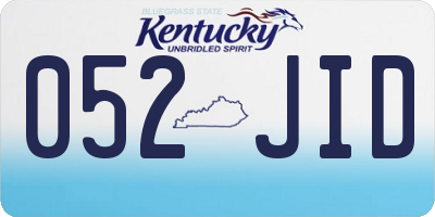 KY license plate 052JID