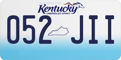 KY license plate 052JII