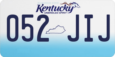 KY license plate 052JIJ