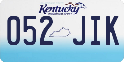 KY license plate 052JIK