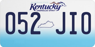 KY license plate 052JIO