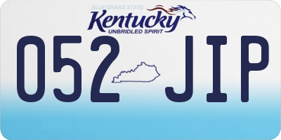 KY license plate 052JIP