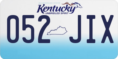 KY license plate 052JIX