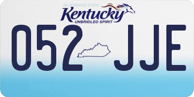KY license plate 052JJE