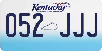 KY license plate 052JJJ