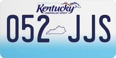 KY license plate 052JJS