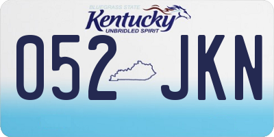 KY license plate 052JKN