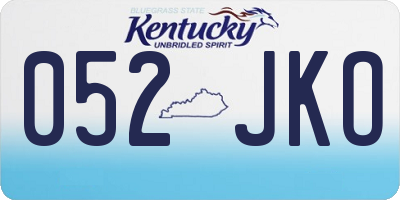 KY license plate 052JKO