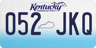 KY license plate 052JKQ