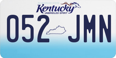 KY license plate 052JMN