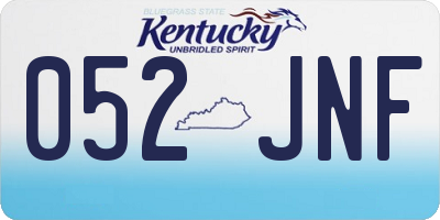 KY license plate 052JNF