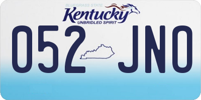 KY license plate 052JNO
