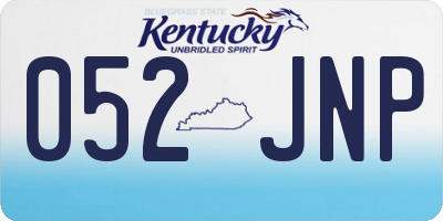 KY license plate 052JNP