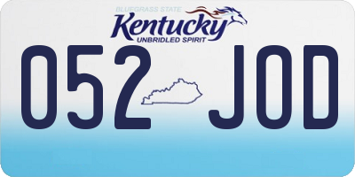 KY license plate 052JOD