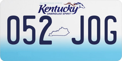KY license plate 052JOG