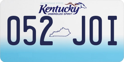 KY license plate 052JOI