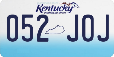 KY license plate 052JOJ
