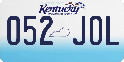 KY license plate 052JOL