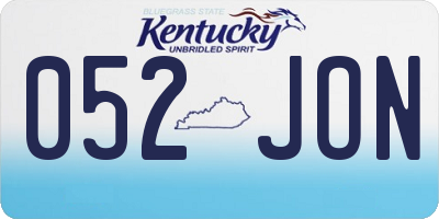KY license plate 052JON