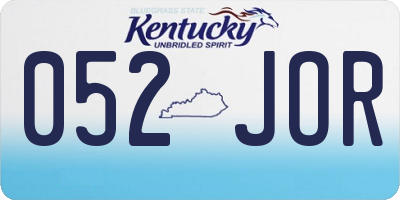 KY license plate 052JOR