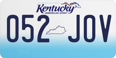 KY license plate 052JOV