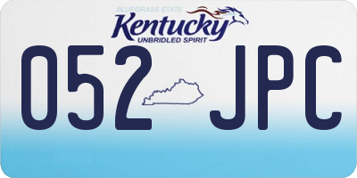 KY license plate 052JPC