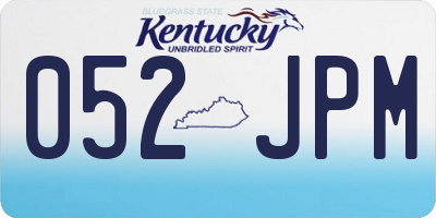 KY license plate 052JPM