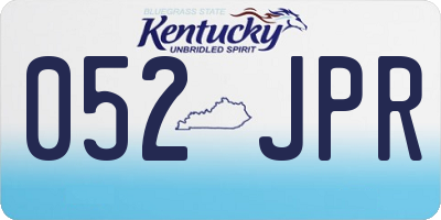 KY license plate 052JPR