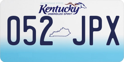 KY license plate 052JPX