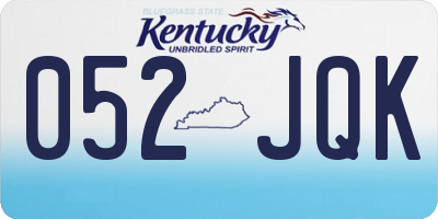 KY license plate 052JQK