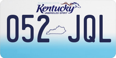 KY license plate 052JQL