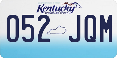 KY license plate 052JQM