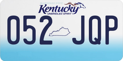 KY license plate 052JQP