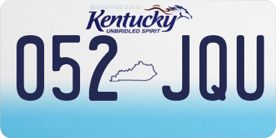 KY license plate 052JQU
